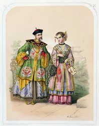 Chinese gentleman and lady, mid 19th century