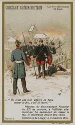 Chocolat Guerin-Boutron Trade Card, Historic Words Series