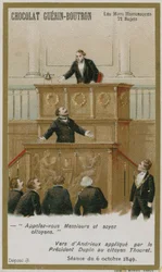 Chocolat Guerin-Boutron trade card, Historic Words series