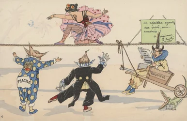 Circus scene, from a set of interconnecting postcards