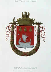 Coat of arms of the City of Paris: Empire (Napoleon I) - Letter patent dated 29 January 1811 - in “Armorial National de France”, by H. Traversier, Paris