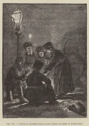 Coachmen Warming Themselves in the Streets (engraving)