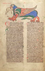 A Griffin Devouring a Man, from Liber Floridus by Lambert de Saint-Omer c.1120