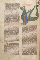 Text with Illustration of a Dragon, from Liber Floridus by Lambert de Saint-Omer c.1120