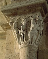 Column Capital, Depicting St Benedict Performing an Exorcism