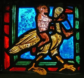 Corner piece (man and bird)