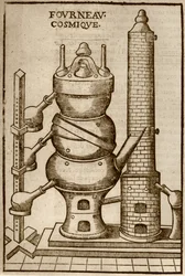 Cosmic Oven, from La Theotechnie Ergocosmique by Annibal Barlet illustrated in a history of magic published late 19th century