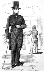 Costume for Boys at the Institute for the Young Blind, in Tableau de Paris by Edmond Texier, published in 1852