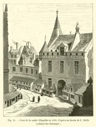 Court of the Sainte Chapelle in 1630, after a drawing by F Stella, Cabinet of Prints