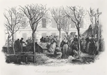 Courtyard of the Paris St. Lazare Prison, c. 1840