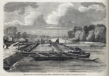 Dam Erupted on the Seine in Suresnes in 1866 - Engraving - Le Monde Illustré 1866