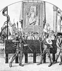 Death Presiding over Battles (illustration from Science and Literature in the Middle Ages and the Renaissance)