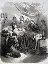 Death of Saint Louis in Palestine in 1270 - in “Histoire de France” by L.-P. Anquetil