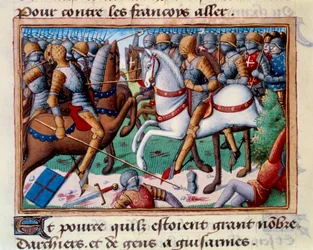 Defeat of the Duke of Clarence at the Grand-Baugy in Anjou (1421). Miniature in 