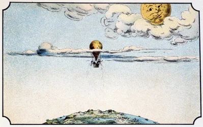 Departure for the moon in a balloon - in 