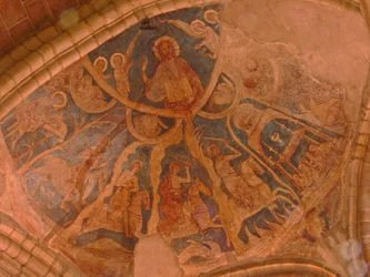 Depicting an internal view with wall paintings
