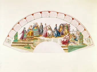 Design for a fan celebrating the Dance and Carnival of Nations, 1733