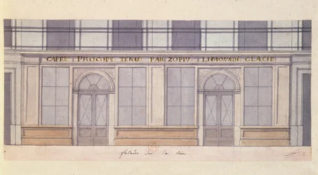 Design for the facade of the Cafe Procope