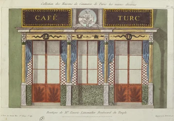 Design for the facade of the Cafe Turc