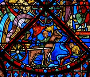 Detail (horses, cart and demons)