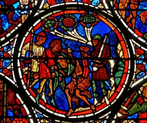 Detail from a Window Depicting the Parable of the Good Samaritan: The Man