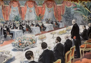 Dinner for leaders of French commerce and industry at the Paris Bourse