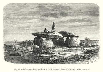Dolmen of Pennou Kreach, in Plouneour Trez, Finistere, Covered Alley