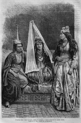 Druze princess, from La Syrie daujourdhui. Voyages dans la Phenicie, le Liban et la Judee. 1875-1880 by Louis Charles Emile Lortet, 1884