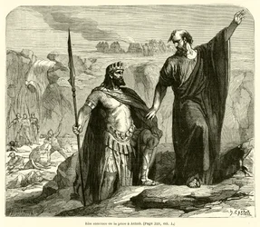 Elijah announces rain to Ahab