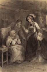Empress Maria Theresa of Austria visiting a housebound poor woman