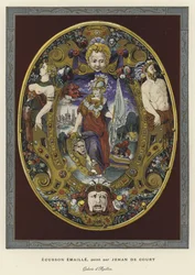 Enamelled Escutcheon Painted by Jean Decourt, 16th Century