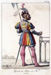 Engraving of a Guard of the King