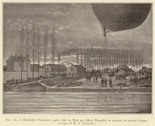 Captive Ascent Experiment Conducted at Le Mans by Albert Tissandier in the Presence of General Chanzy