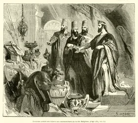 Hezekiah Shows His Treasures to the Ambassadors of the King of Babylon