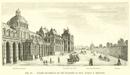 Facade of the Castle from the Garden Side in 1650, after I. Sylvestre