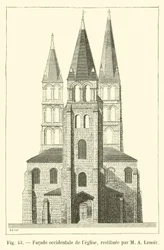 Western facade of the church, restored by M A Lenoir