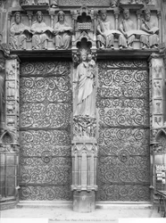 Facade of Notre-Dame, left portal, Paris
