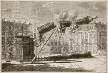 Fall of the Vendome Column, April 1871, illustration from Cassells History of the War between France and Germany, 1870-1871