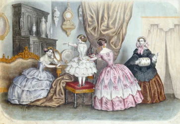 Fashion plate, from La Mode Illustrée, c.1860