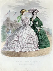 Fashionable Parisian Ladies at the Seaside, 1861