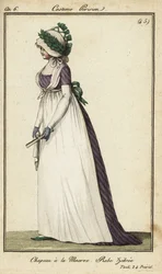 Fashionable woman in Minerva hat at Tivoli Gardens