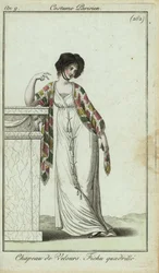 Fashionable woman leaning on a mantlepiece