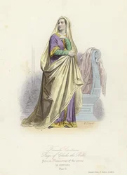 Female Costume of the Reign of Charles the Bald, King of the West Franks