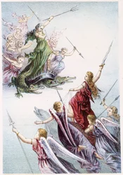 Fight between evil and good spirits of the sea - in 