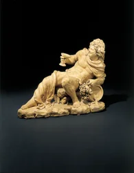 Figure of Bacchus Reclining with a Glass of Wine