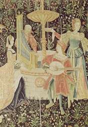 Figures around a fountain, detail from The Concert at the Fountain, Loire workshop, c.1570-80