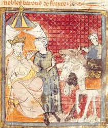 Roland Bidding Farewell to Charlemagne, Grandes Chroniques de France