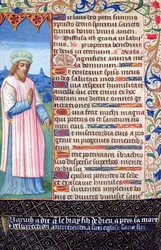 Text of the Magnificat with a portrait of Baruch from Heures a lUsage de Rome