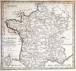 France divided into 83 departments following the decrees of the National Assembly of 1791