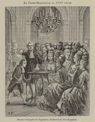Freemasonry in the 18th Century: magic seance conducted by Aleesandro Cagliostro, founder of the Egyptian Rite